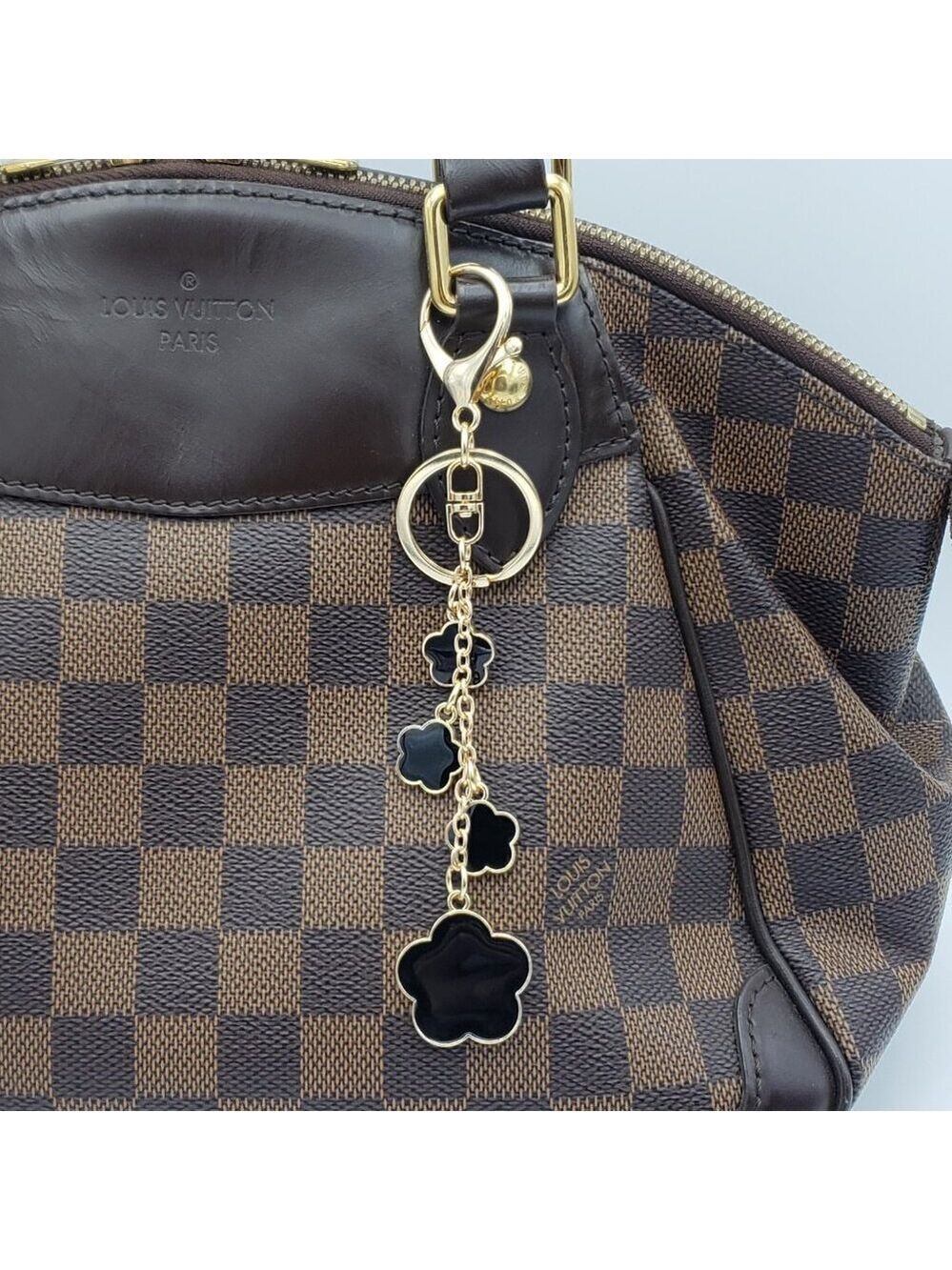 Louis Vuitton Gold Padlock Key 🔒 Authentic LV Charm + Unbranded Flower Keychain - Picture 10 of 10